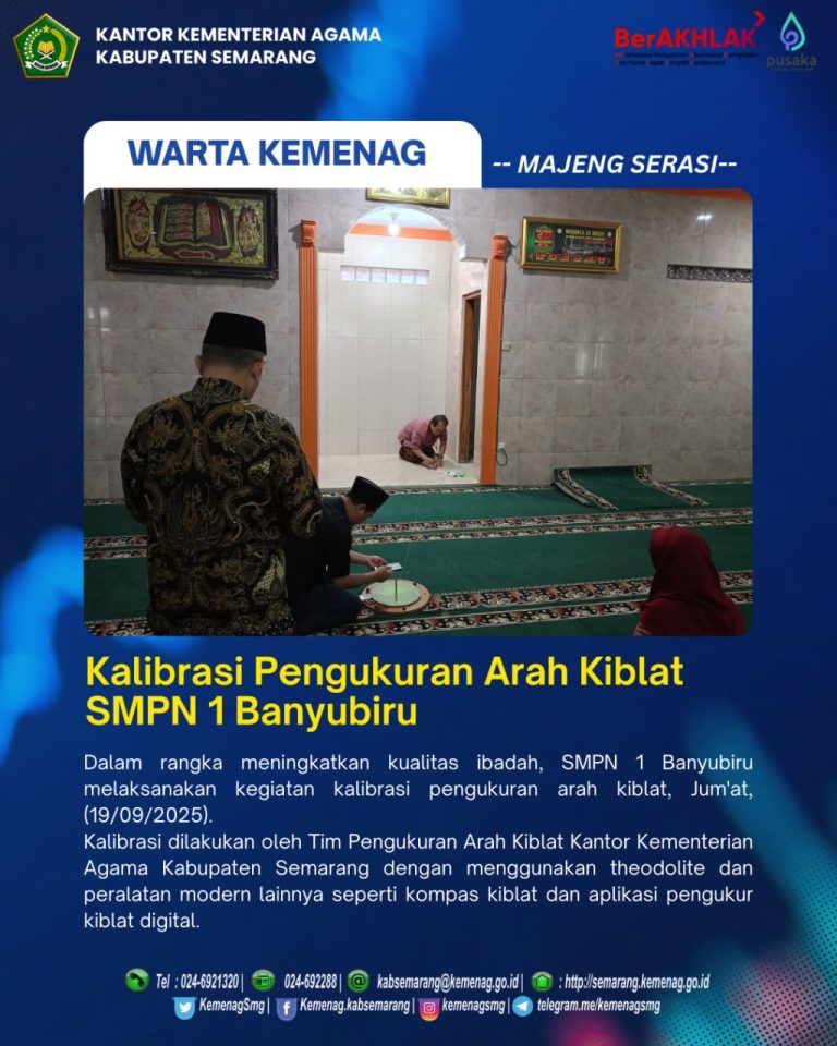 Kalibrasi Pengukuran Arah Kiblat SMPN 1 Banyubiru